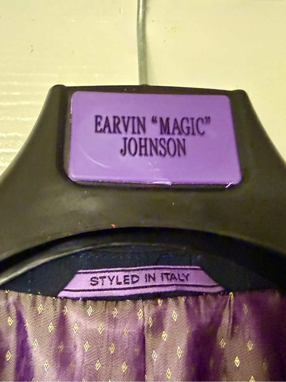 NWT Magic Johnson Super 120s Navy Windowpane 42L Business Suit